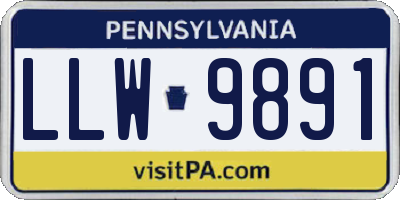 PA license plate LLW9891