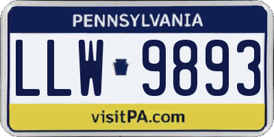 PA license plate LLW9893