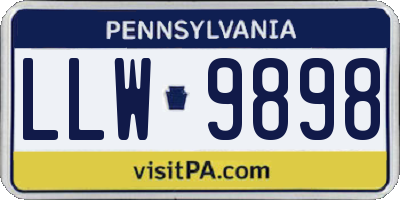PA license plate LLW9898