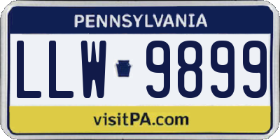 PA license plate LLW9899