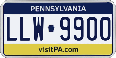 PA license plate LLW9900