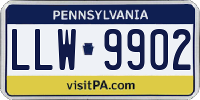 PA license plate LLW9902