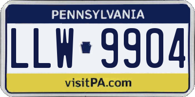 PA license plate LLW9904