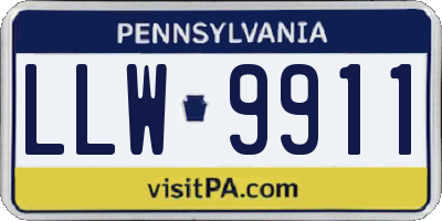 PA license plate LLW9911