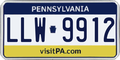 PA license plate LLW9912
