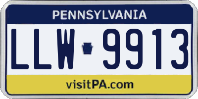 PA license plate LLW9913