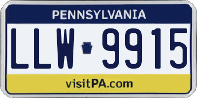 PA license plate LLW9915