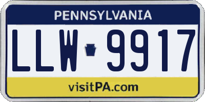 PA license plate LLW9917