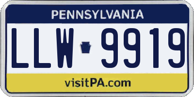 PA license plate LLW9919