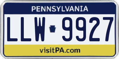 PA license plate LLW9927