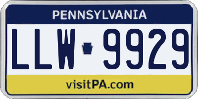 PA license plate LLW9929