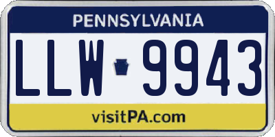 PA license plate LLW9943