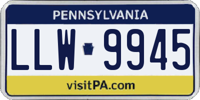 PA license plate LLW9945