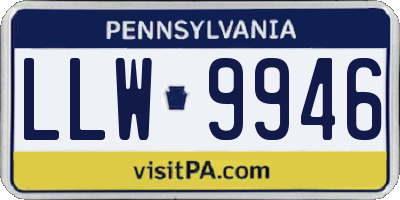 PA license plate LLW9946