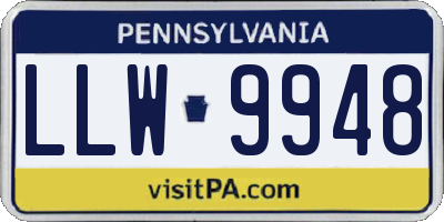 PA license plate LLW9948