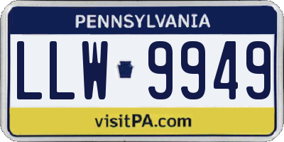 PA license plate LLW9949