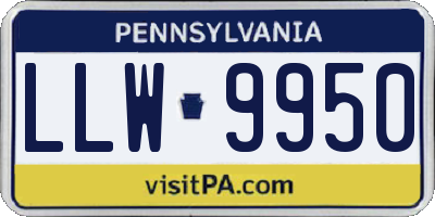 PA license plate LLW9950
