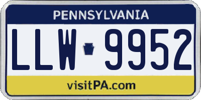PA license plate LLW9952