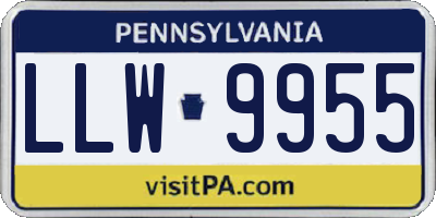 PA license plate LLW9955
