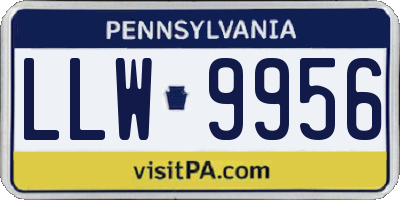 PA license plate LLW9956