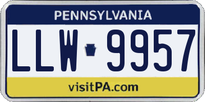 PA license plate LLW9957