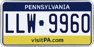 PA license plate LLW9960