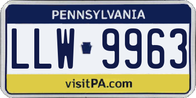 PA license plate LLW9963