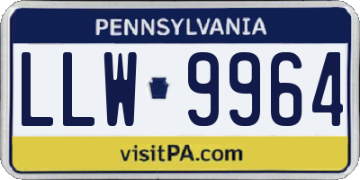 PA license plate LLW9964