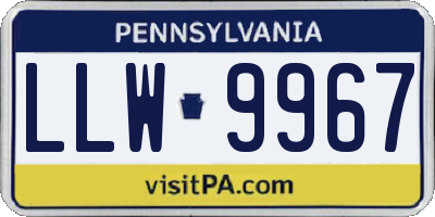PA license plate LLW9967