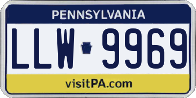 PA license plate LLW9969