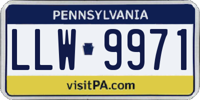 PA license plate LLW9971
