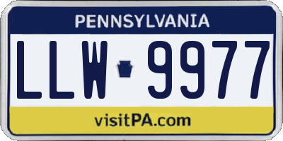 PA license plate LLW9977
