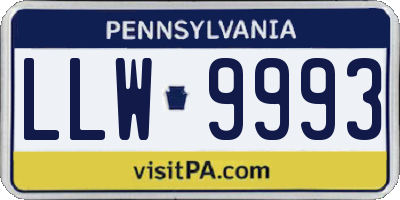 PA license plate LLW9993
