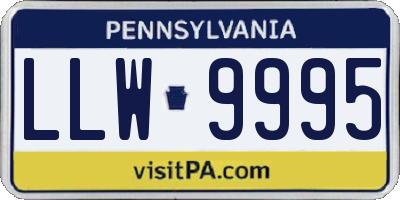 PA license plate LLW9995