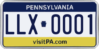 PA license plate LLX0001