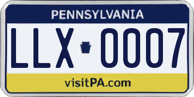 PA license plate LLX0007
