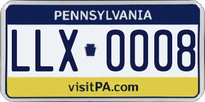 PA license plate LLX0008