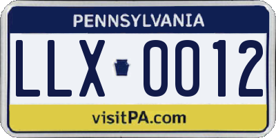 PA license plate LLX0012