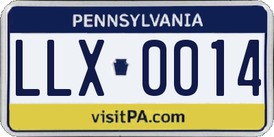 PA license plate LLX0014