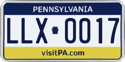 PA license plate LLX0017