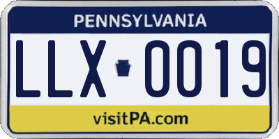 PA license plate LLX0019