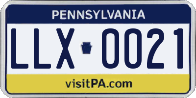 PA license plate LLX0021