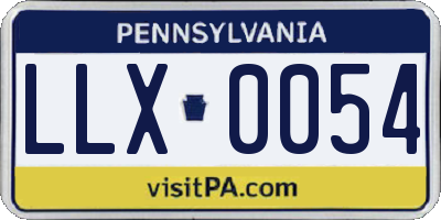 PA license plate LLX0054