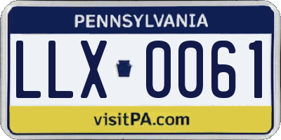 PA license plate LLX0061