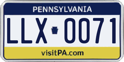 PA license plate LLX0071