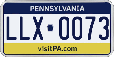 PA license plate LLX0073