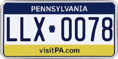 PA license plate LLX0078