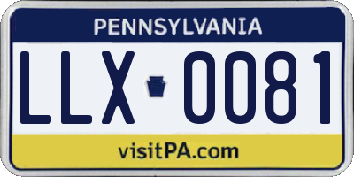 PA license plate LLX0081