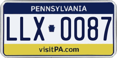 PA license plate LLX0087
