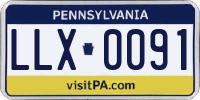 PA license plate LLX0091
